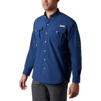 Columbia PFG Bahama II Long Sleeve Big, Camisa Grises Oscuro Para Hombre | 145670-XFD